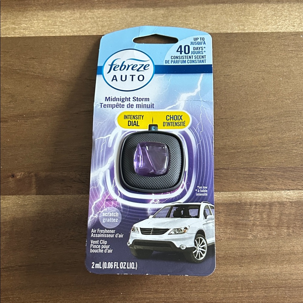 Febreze Auto Midnight Storm Vent Clip with Purple Dial, air freshener